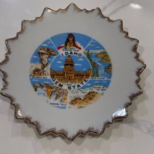 Source Unknown Idaho Gem State Plate with Gold and Blue Accents